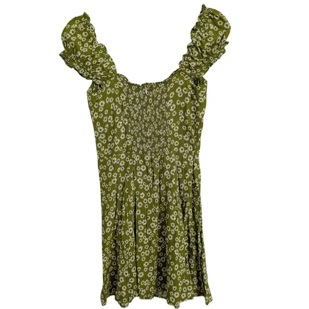 Reformation Pacey Green Floral Fennel Dress Size 8 - Picture 6 of 10